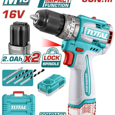 TALADRO INAL PERCUTOR 1/2 16V +2BAT+ CARG TOTAL UTIDLI16682