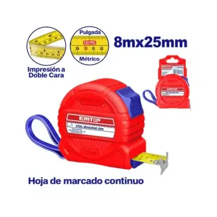 FLEXOMETRO 8MX25MM EMTOP EMTP3825